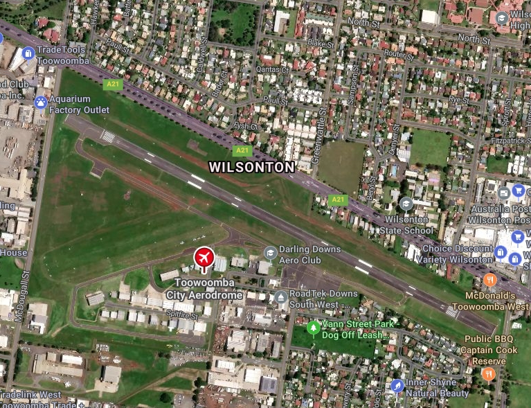 Aerial photo of Toowoomba City Aerodrome