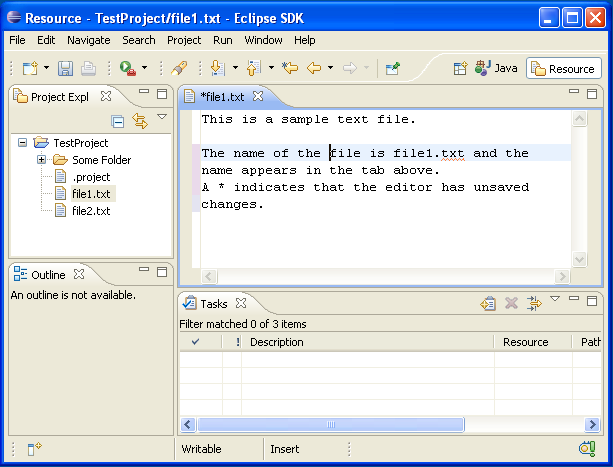 Eclipse Workbench, one editor