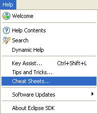 Accessing Cheat sheet via Help menu