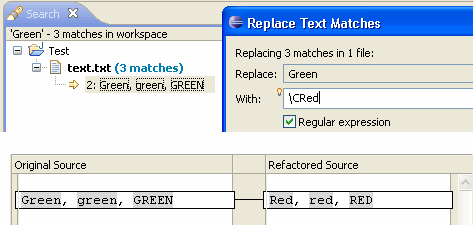 Replace dialog using \C to retain the case